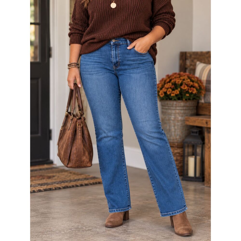 Levi's Classic Straight Jeans Women's 16 W33 L30 Medium Wash Stretch Denim